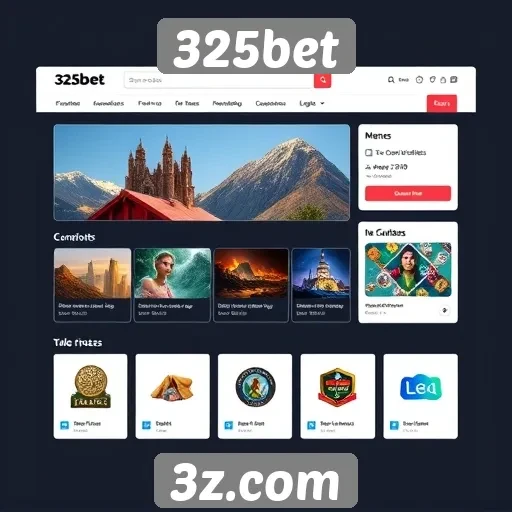 Interface do usuário do site 325bet em foco